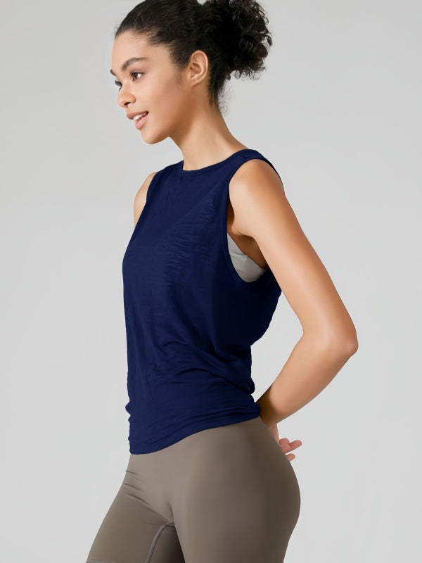 Flexvibe Sleeveless Quick Dry Smock Loose Lightweight Open Back Gym Wear