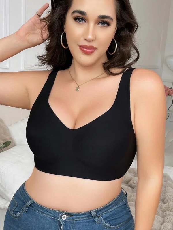 Flexvibe S-4XL Plus Size Wireless Bra - Seamless Invisible Comfort Work Lounge