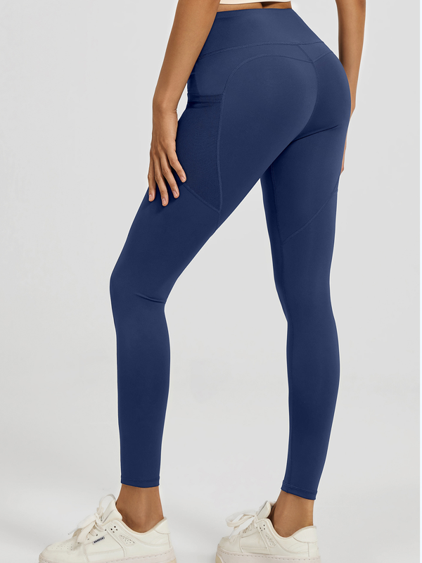 Flexvibe Women's High Waist Yoga Capris - Two Semi-Transparent Side Pockets Barely-There Fit