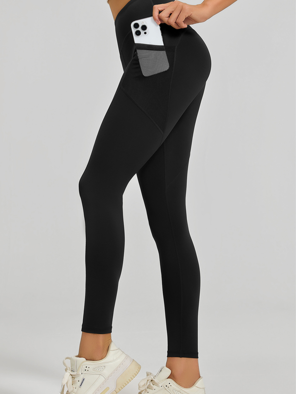 Flexvibe Women's High Waist Yoga Capris - Two Semi-Transparent Side Pockets Barely-There Fit