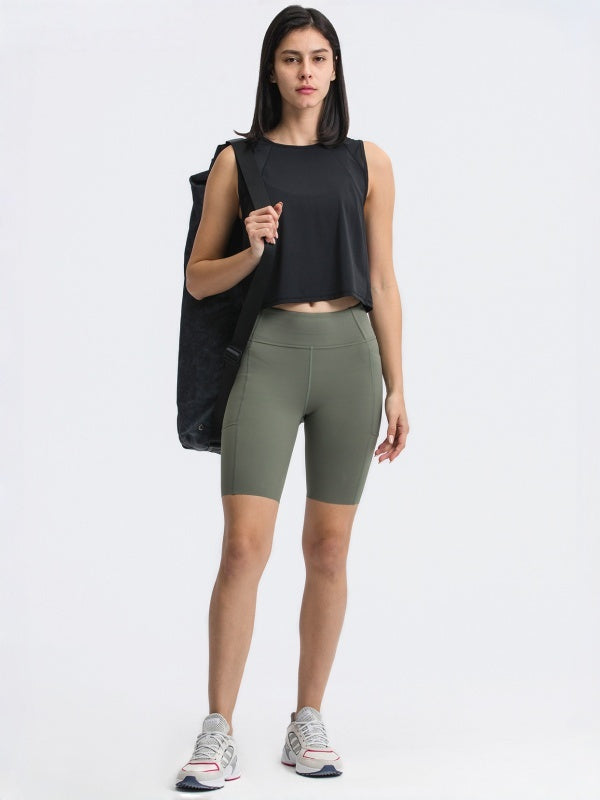 Flexvibe Sleeveless Cropped Tank Top - Breathable Moisture-Wicking Yoga Gym Workout Top