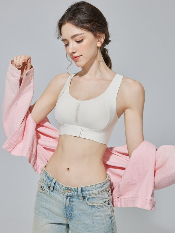 Flexvibe Wirefree Racerback Bra Front Closure - Comfortable Shaping Breathable Everyday