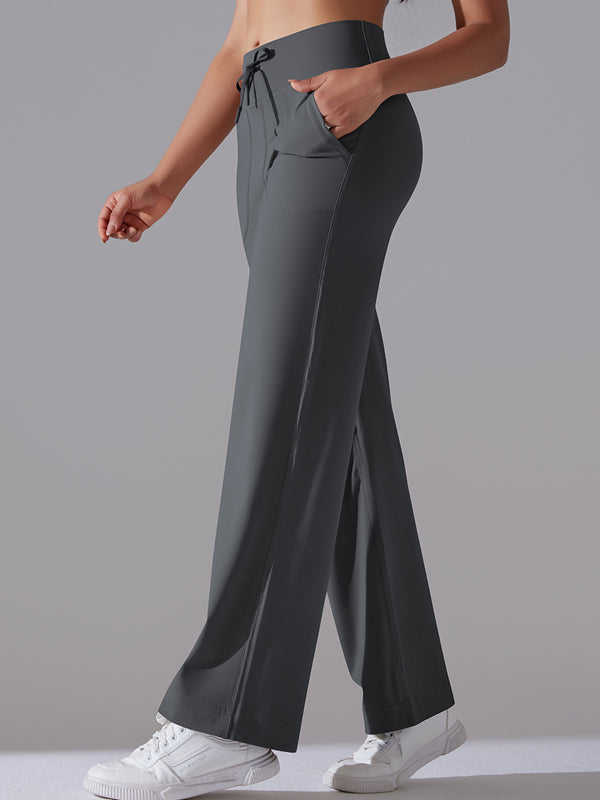 Flexvibe Wide-Leg High-Waisted Cropped Pants - Breathable Moisture-Wicking Casual Comfort Wear