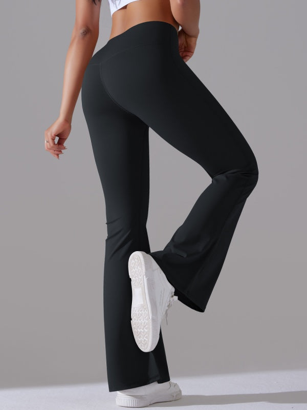 Flexvibe Versatile Solid Color Flare Yoga Pants - High Waisted Moisture Wicking Double-Brushed