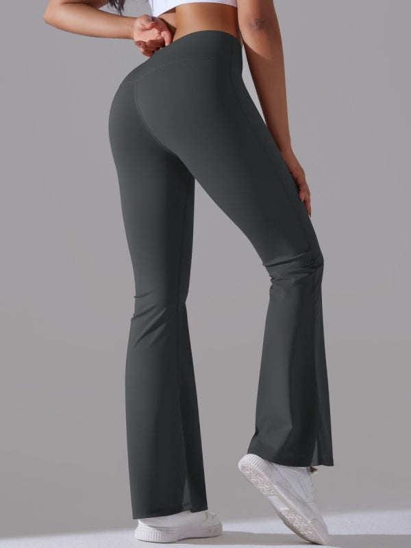 Flexvibe Versatile Solid Color Flare Yoga Pants - High Waisted Moisture Wicking Double-Brushed