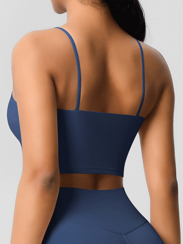 Flexvibe Double-Sided Fleece Thin-Strap Sports Bra - Abdominal Shaping Gym Yoga