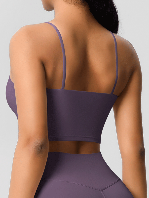 Flexvibe Double-Sided Fleece Thin-Strap Sports Bra - Abdominal Shaping Gym Yoga
