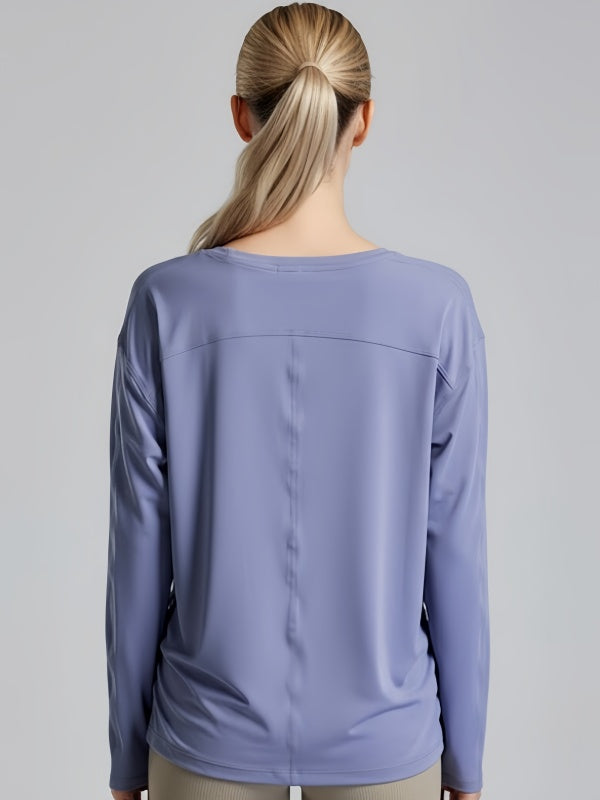 Flexvibe Drawstring Quick Dry Sports Top - S-5XL Breathable Long Sleeve Slim Loose Fit