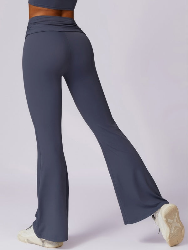 Flexvibe High Waisted Butt Lifting Wide Leg Yoga Pants - Naked Feel Quick Dry Tummy Control