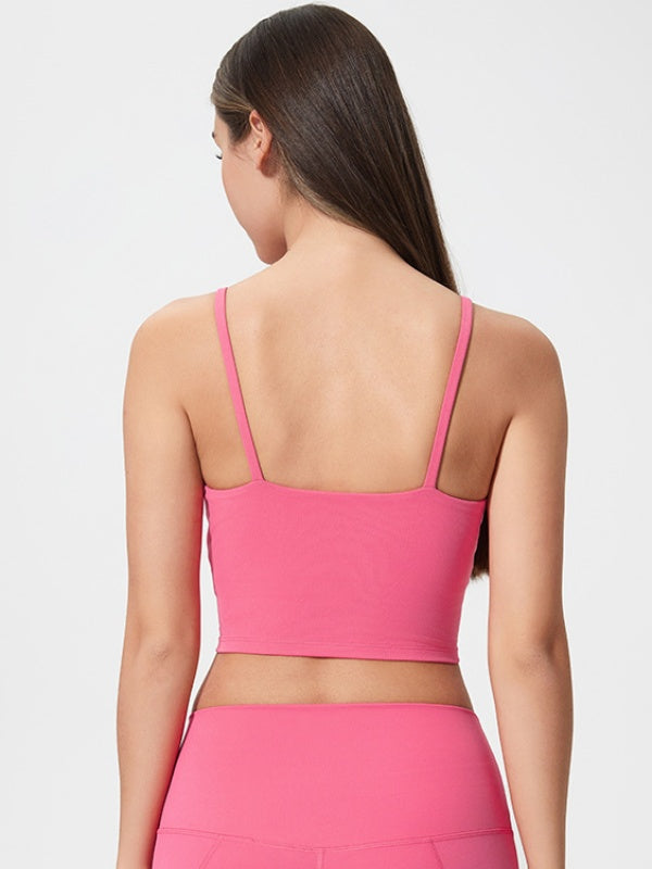 Flexvibe Backless Shockproof Sports Bra - Thin Straps Padded Cups High Elastic