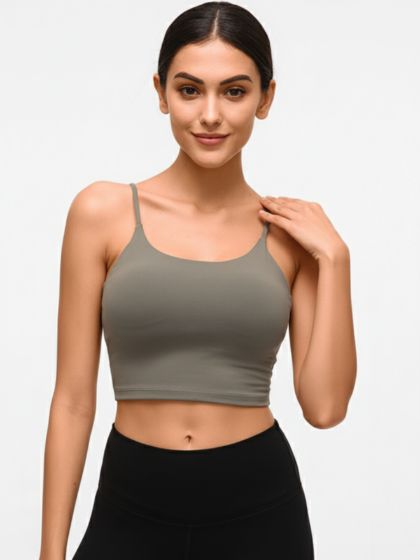 Flexvibe Backless Shockproof Sports Bra - Thin Straps Padded Cups High Elastic