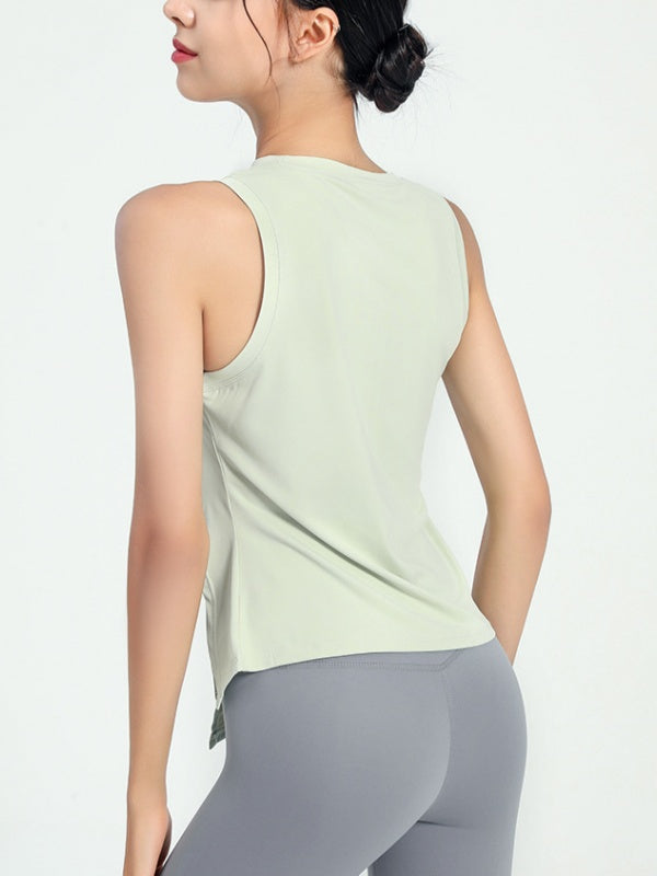 Flexvibe Ruched Waist Tank Top Quick Dry Breathable Sleeveless Gym Wear