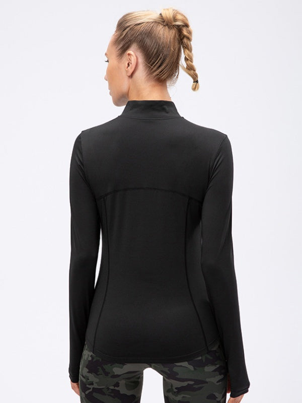 Flexvibe Quick Dry Lightweight Running Top - Slim Fit Figure Flattering Long Sleeve