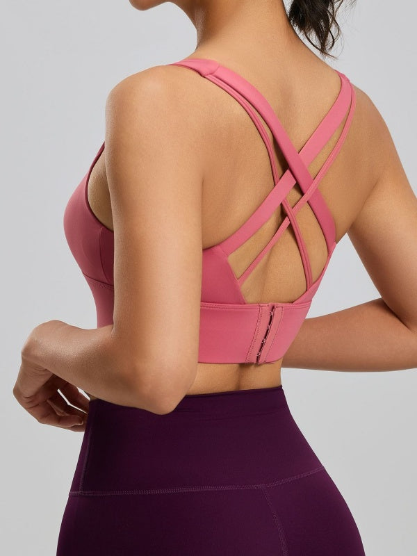 Flexvibe Wireless High Elastic Sports Bra - Moisture-Wicking Breathable Gym Yoga Workout Bra