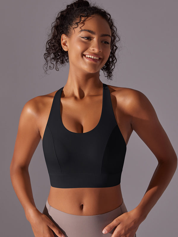 Flexvibe Seamless Bare Feel Sports Bra Racerback Fixed Pad Adjustable