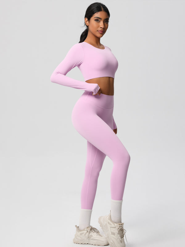 Flexvibe High-Waisted Solid Yoga Set - Elastic Comfortable Breathable Women’s Activewear