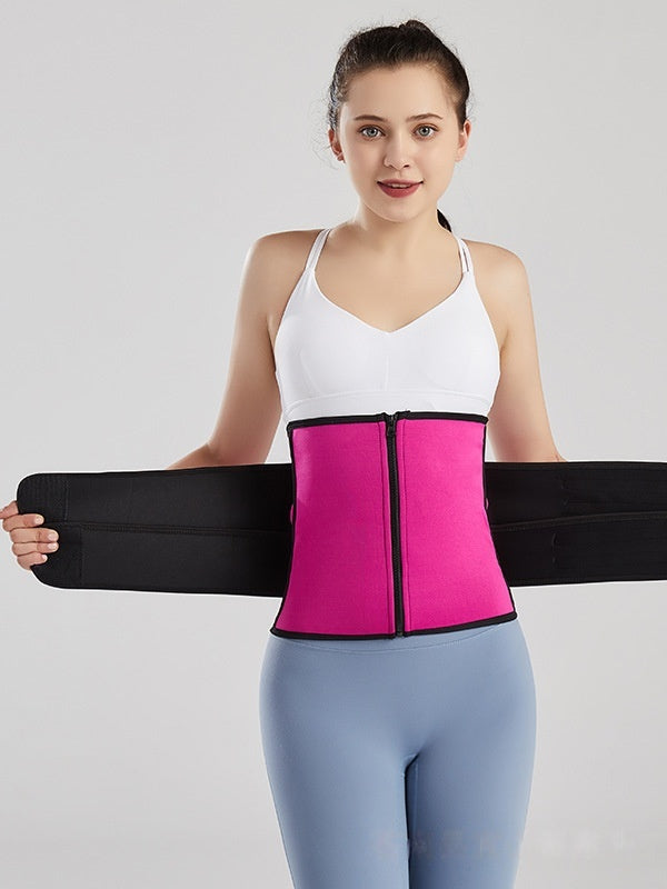 Flexvibe Waist Workout Sweat Belt - Steel Bone Zipper Adjustable Postpartum Fitness Shaper