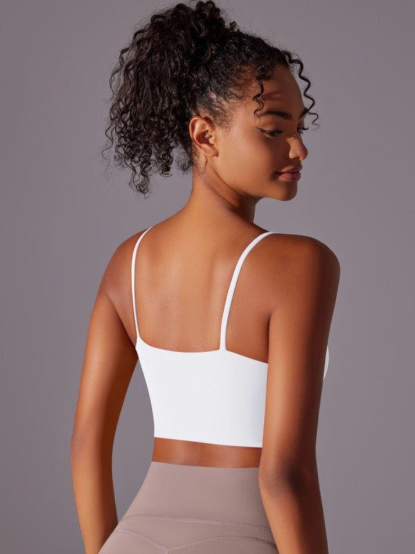 Flexvibe Double-Sided Nylon Sports Bra Semi-Fixed Cup High Elastic Tight Fit