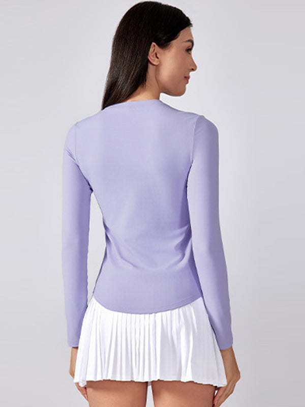 Flexvibe Buttery Soft Quick Dry Sports T-Shirt High Elastic Fitted Long Sleeve
