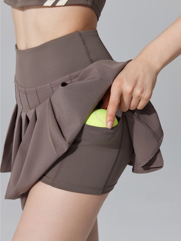 Flexvibe High Waist Layered Split Pleated Skirt - Flowy Versatile Womens Casual Formal