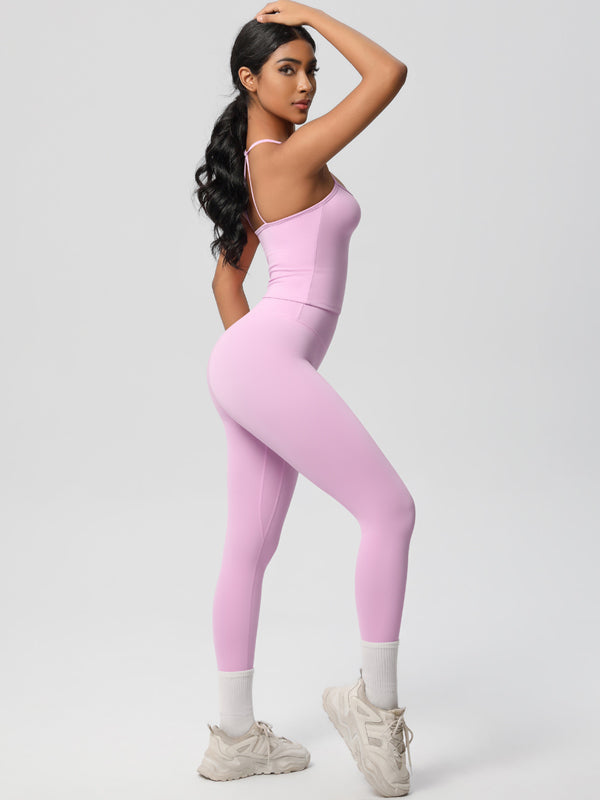 Flexvibe Stretchy High-Waisted Yoga Set - Double-Sided Brushed Versatile Athletic Wear
