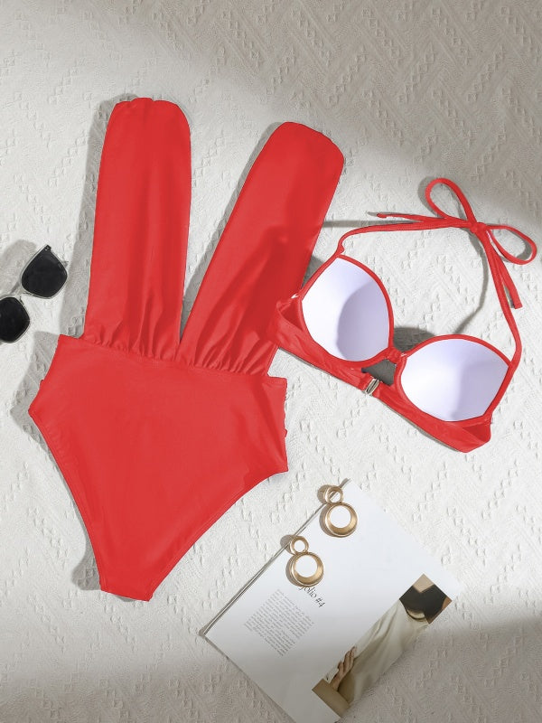 Flexvibe Underwire Push-Up High-Waisted Bikini - Tummy Control Vacation Beach Suit