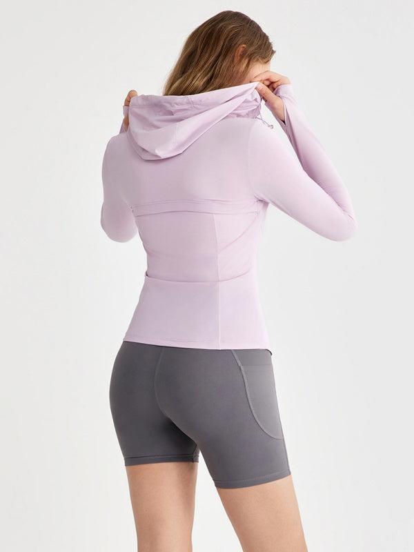 Flexvibe Women's Light Slimming Original Yarn Sun Protection Jacket, UPF50+ Hooded & Figure Flattering, Outdoor Lightweight Sunscreen Skin Coat
