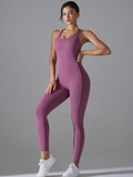 Flexvibe Cross Open Back Seamless Fitness Bodysuit - Stretchy Breathable Moisture-Wicking Wear