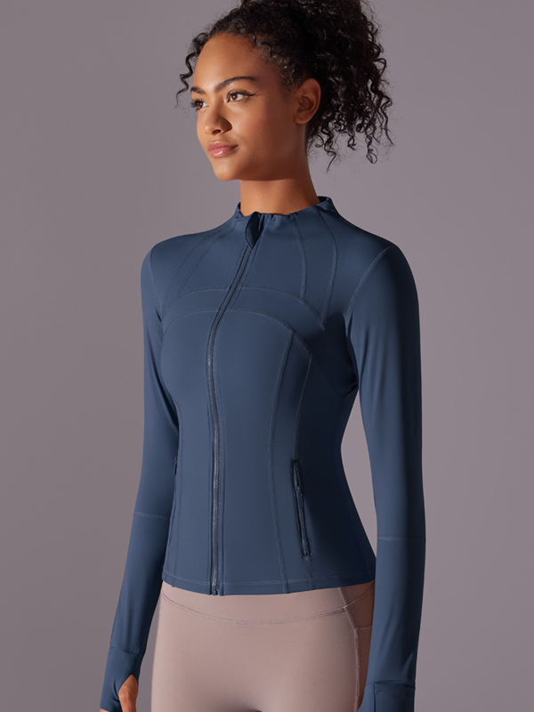 Flexvibe Stretchy Breathable Yoga Jacket - Stand-Up Collar Zipper Versatile Athletic Outerwear