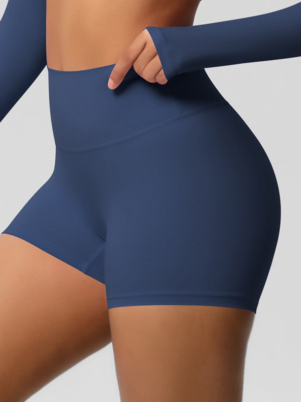Flexvibe Fleece-Lined High-Waisted Yoga Shorts - Warm Tummy Control Gym Winter Wear