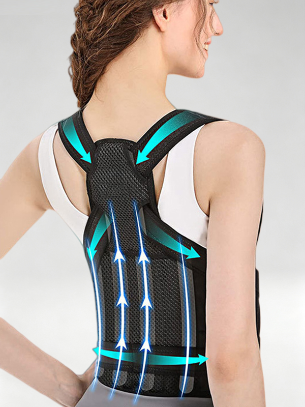Flexvibe Adjustable Posture Corrector, Breathable Back Support for Spine & Shoulder Alignment