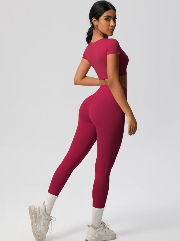 Flexvibe High-Waisted Stretchy Yoga Set - Double-Sided Brushed Versatile Athletic Wear