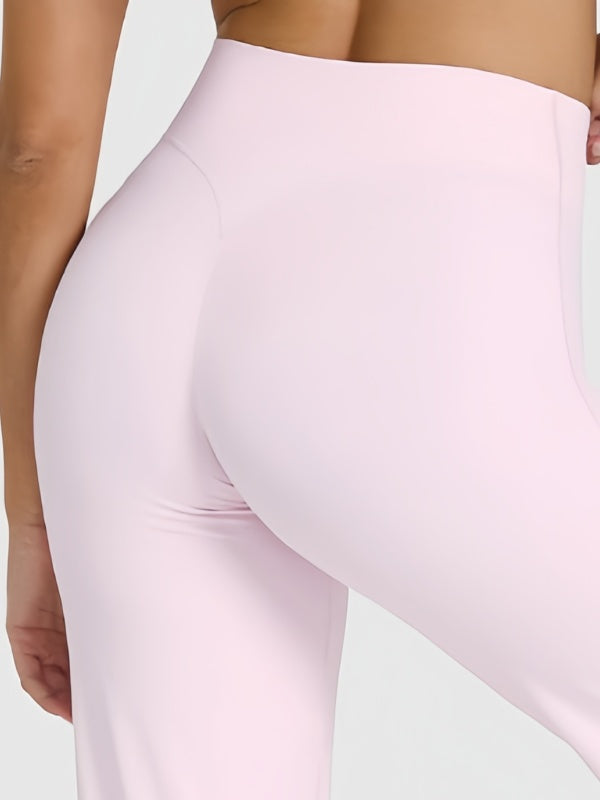 Flexvibe Flattering High Elastic Yoga Leggings - Straight Leg Butt Lifting 4-Way Stretch Activewear
