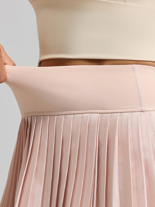 Flexvibe High Waist Layered Split Pleated Skirt - Flowy Versatile Womens Casual Formal