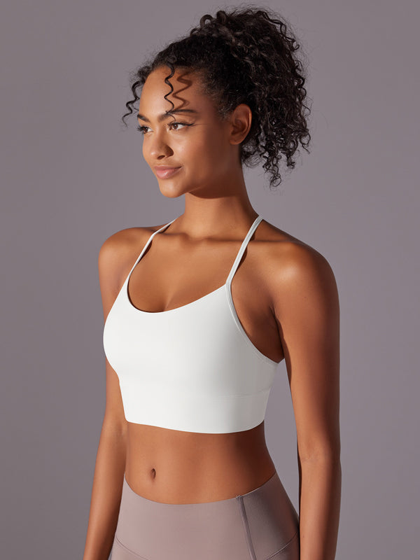 Flexvibe Double-Sided Brushed Yoga Bra Y-Back Fixed Cup Skin-Friendly