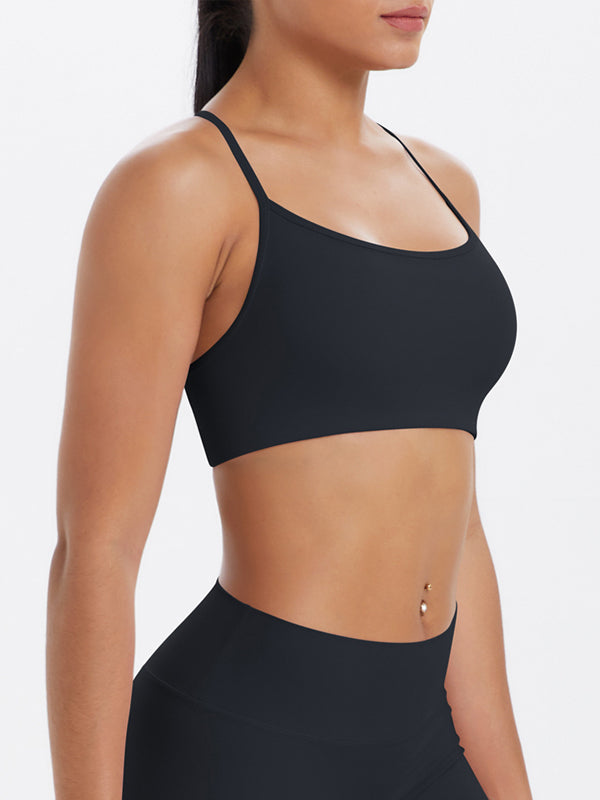 Flexvibe Crisscross Backless Yoga Bra Thin Strap High Elastic Sweat-Wicking
