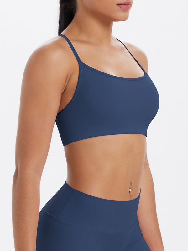 Flexvibe Crisscross Backless Yoga Bra Thin Strap High Elastic Sweat-Wicking