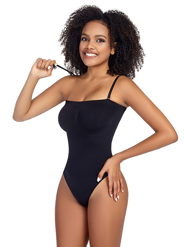 Flexvibe 3D Bust Support Removable Strap Bodysuit - High Stretch Tummy Control Shaping S-3XL