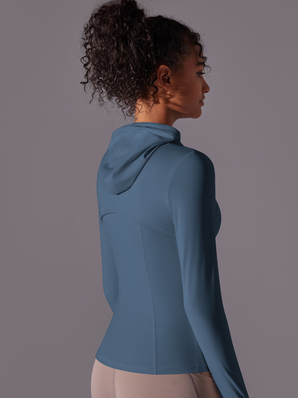 Flexvibe Zipper Pocket Hooded Sports Jacket - Breathable Slim-Fit Versatile Athletic Outerwear