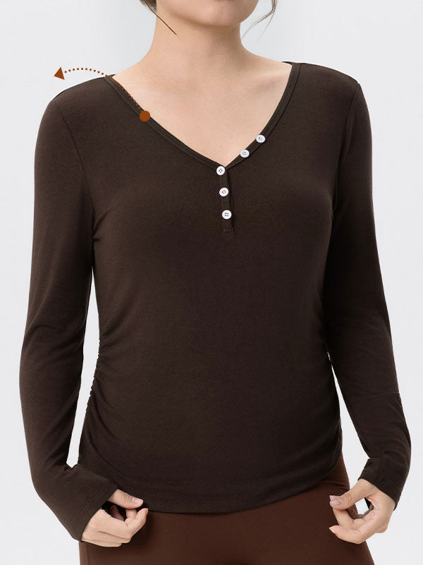Flexvibe Plus-Size Long-Sleeve Yoga Cardigan - V-Neck High Elastic Daily Pilates