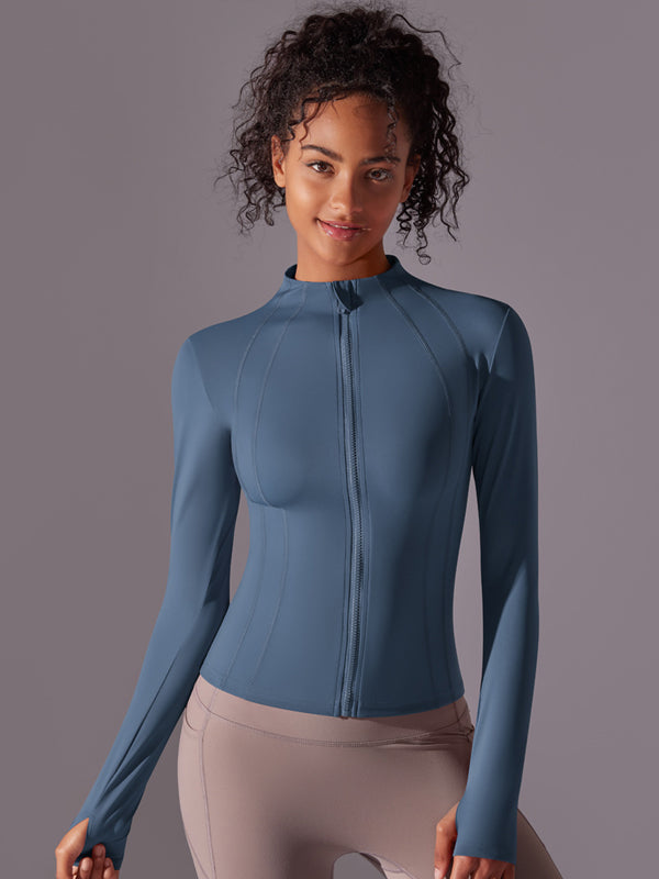 Flexvibe Stand-Up Collar Zipper Jacket - Long Sleeve Breathable Slim-Fit Versatile Outerwear