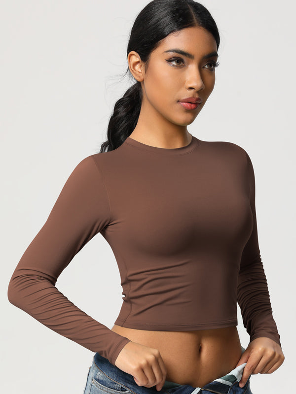 Flexvibe High Elastic Quick Dry Sports Top - Tight Fitting Skin-Friendly Long Sleeve Yoga Wear