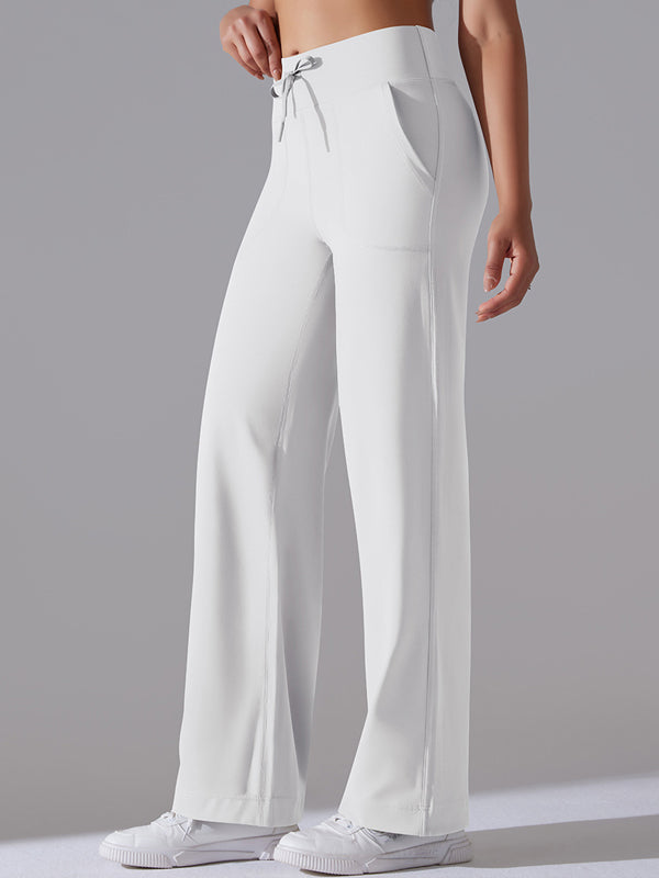 Flexvibe Wide-Leg High-Waisted Cropped Pants - Breathable Moisture-Wicking Casual Comfort Wear