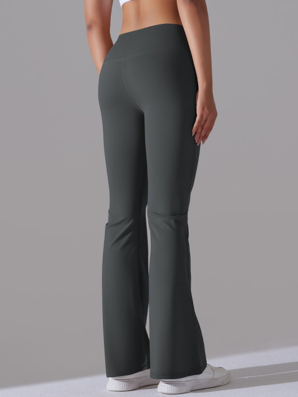 Flexvibe Versatile Solid Color Flare Yoga Pants - High Waisted Moisture Wicking Double-Brushed