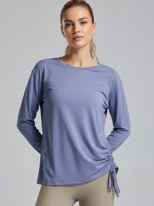 Flexvibe Drawstring Quick Dry Sports Top - S-5XL Breathable Long Sleeve Slim Loose Fit