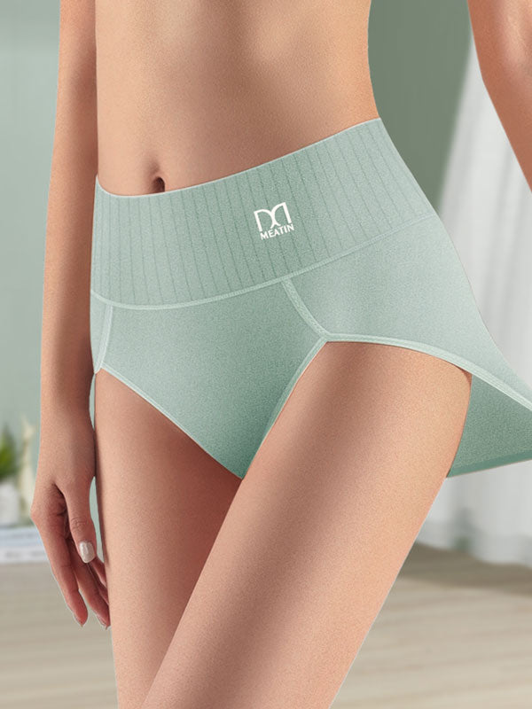 Flexvibe High-Waisted Women's Tummy Control Butt Lifting Underwear, Breathable Solid Color Shaping Briefs
