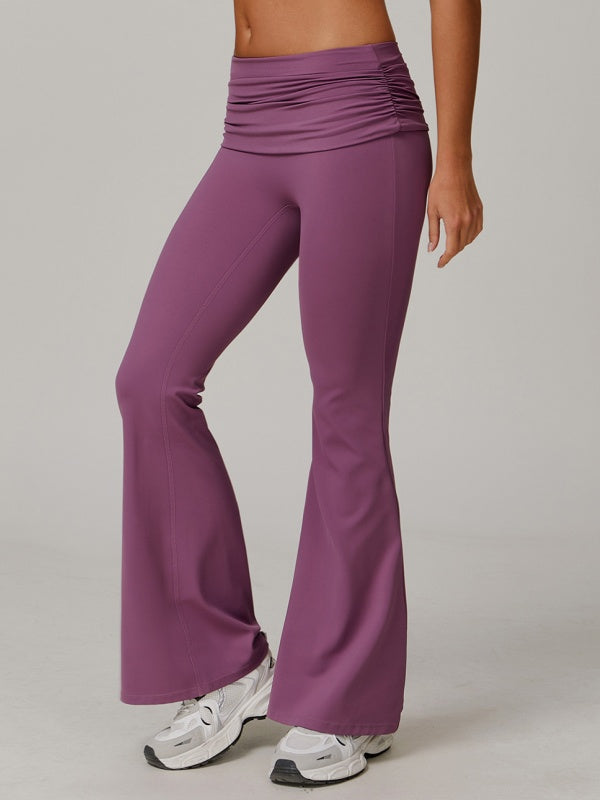 Flexvibe High Waisted Butt Lifting Wide Leg Yoga Pants - Naked Feel Quick Dry Tummy Control