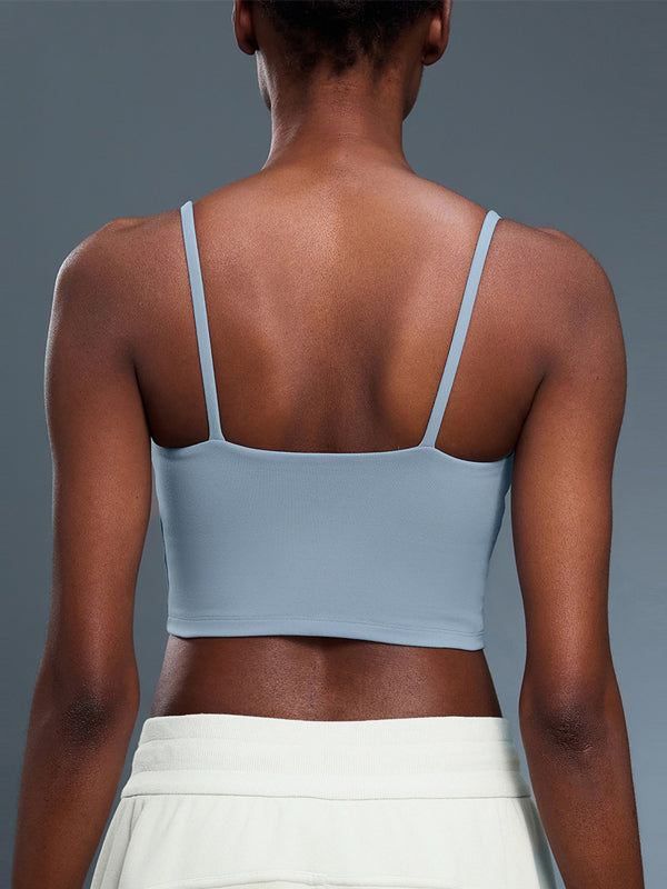 Flexvibe Backless Shockproof Sports Bra - Thin Straps Padded Cups High Elastic