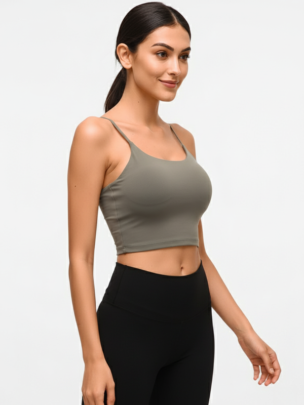Flexvibe Backless Shockproof Sports Bra - Thin Straps Padded Cups High Elastic