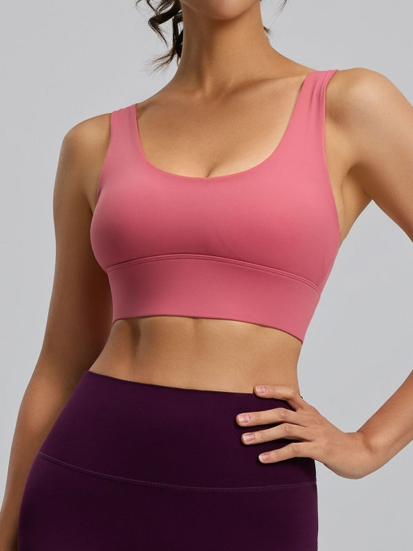Flexvibe Wireless High Elastic Sports Bra - Moisture-Wicking Breathable Gym Yoga Workout Bra